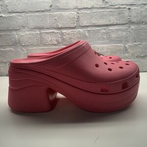Crocs Siren Clog High Heel Sandal Hyper Pink 208547-6VZ7 Men's 11